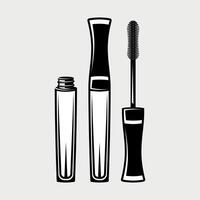 black and white mascara icon isolated on white background vector