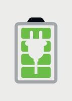 colored battery icon with charge indicator on white background vector