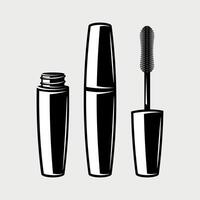 black and white mascara icon on white background vector