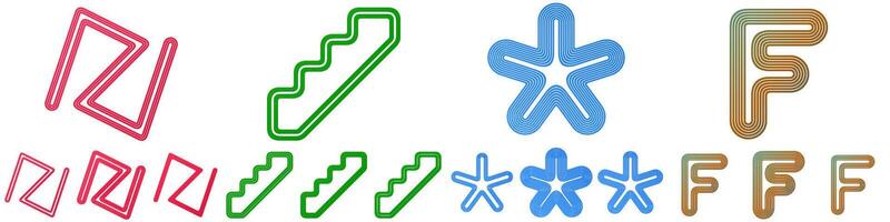Colored line logo design collection vector