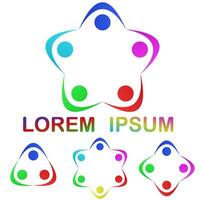 Multicolor unity logo icon design set vector