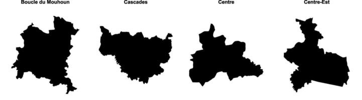 Boucle du Mouhoun, Cascades, Centre, Centre Est outline maps vector
