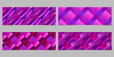 Purple abstract gradient geometrical stripe pattern banner template set vector