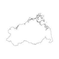 Mecklenburg-Vorpommern state blank outline map vector
