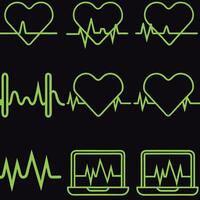 ECG Waves and Heart Rhythm Graph in a Minimalist Medical Design vector