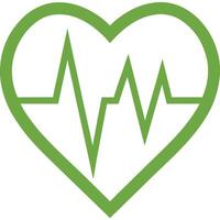 Heart Icon with Red Heart Shape and Electrocardiogram Line Design vector