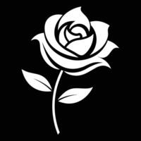 Black and White Rose Silhouette with Strong Contrast for Graphic Design vector