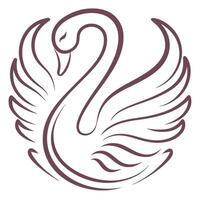 Elegant Swan Line Art in a Minimalist and Graceful Design vector