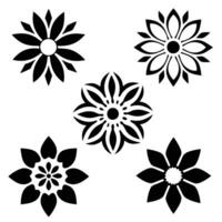 Clean and Simple Flower Icons for Logos and Graphic Design Projects vector