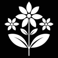 Minimalist Flower Icons in Monochrome for Stylish Digital Art vector
