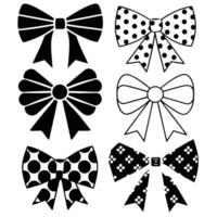 Elegant Hand-Drawn Bow Illustrations in Monochrome Style vector