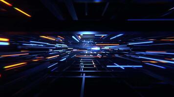 Light Blue and Orange Sci-Fi Cybernetic Strobe Array Background VJ Loop I 4K video