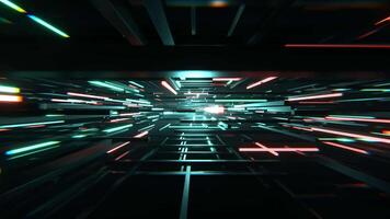 turkoois en rood sci-fi cybernetisch flitser rangschikking achtergrond vj lus ik 4k video