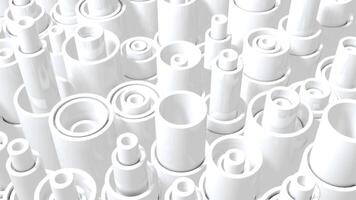 White Moving Abstract Cylinders Background VJ Loop I 4K video