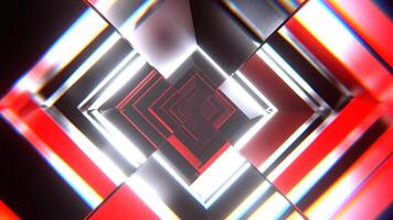 Red and White Shape Shifting Cuber Tunnel Background VJ Loop I 4K video