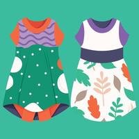 Two dresses with different colors and patterns vector