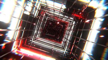 Red and White Mesh Square Neon Portal Background VJ Loop I 4K video