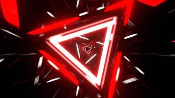 Red and White Dynamic Strobe Triangle Tunnel Background VJ Loop I 4K video