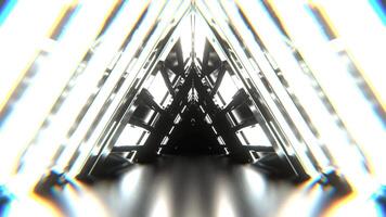 White Triangle Strobe Neon Sci-Fi Tunnel Background VJ Loop I 4K video