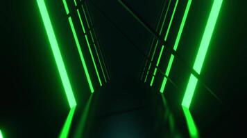 Green and Pink Neon Strobe Corridor With Asymmetrical Frames Background VJ Loop I 4K video