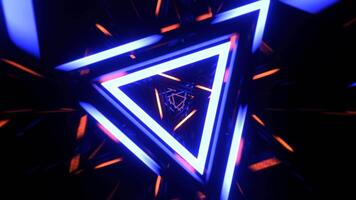 Blue and Orange Dynamic Strobe Triangle Tunnel Background VJ Loop I 4K video