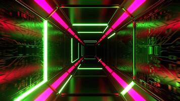 Pink and Green Neon Strobe Texture Chip Corridor Background VJ Loop I 4K video