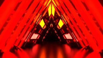 Red and Orange Triangle Strobe Neon Sci-Fi Tunnel Background VJ Loop I 4K video
