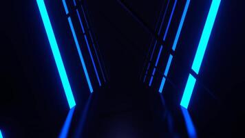 Blue and Orange Neon Strobe Corridor With Asymmetrical Frames Background VJ Loop I 4K video