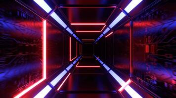 Blue and Red Neon Strobe Texture Chip Corridor Background VJ Loop I 4K video