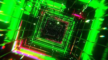 Green and Pink Mesh Square Neon Portal Background VJ Loop I 4K video