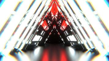 Red and White Triangle Strobe Neon Sci-Fi Tunnel Background VJ Loop I 4K video