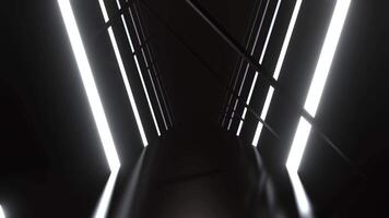 White Neon Strobe Corridor With Asymmetrical Frames Background VJ Loop I 4K video
