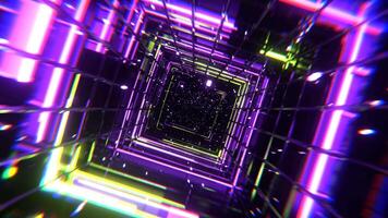 Purple and Light Green Mesh Square Neon Portal Background VJ Loop I 4K video