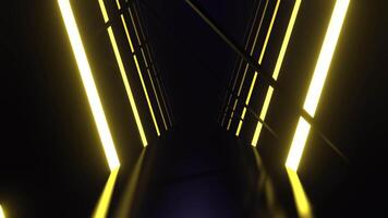 Yellow and Purple Neon Strobe Corridor With Asymmetrical Frames Background VJ Loop I 4K video