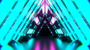 Cyan and Pink Triangle Strobe Neon Sci-Fi Tunnel Background VJ Loop I 4K video
