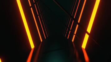 Red and Orange Neon Strobe Corridor With Asymmetrical Frames Background VJ Loop I 4K video