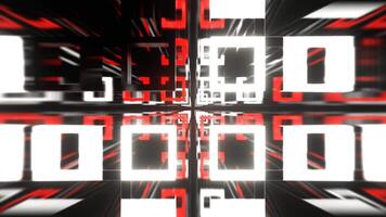 Red and White Strobe Abstract Tunnel Of Neon Squares Background VJ Loop I 4K video