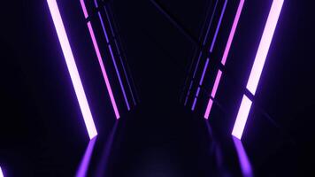 Purple and Light Green Neon Strobe Corridor With Asymmetrical Frames Background VJ Loop I 4K video