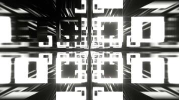 White Strobe Abstract Tunnel Of Neon Squares Background VJ Loop I 4K video