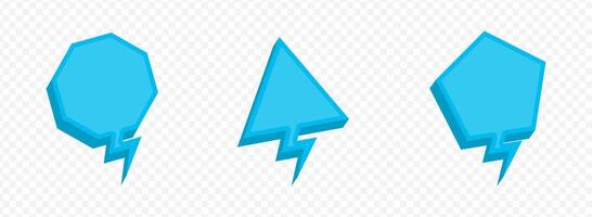 a three blue speech bubbles with white background vector