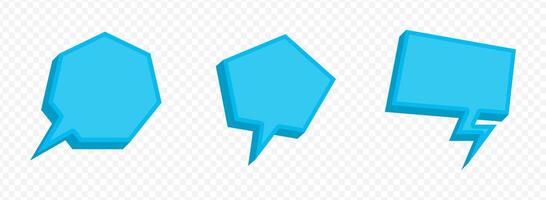 there are three blue speech bubbles on a white background vector