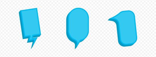 the three blue speech bubbles with white background vector