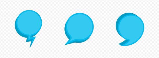 three blue speech bubbles with white background vector
