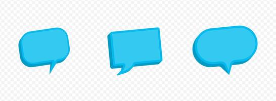 a three blue speech bubbles on a white background vector
