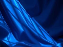 A blue silk fabric with a window in the background photo