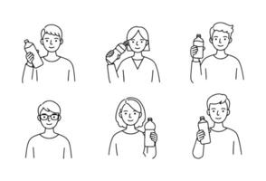 The people drinking water icon is an editable icon that can be used on various digital platforms. vector