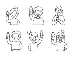 The people drinking water icon is a customizable icon that can be easily used on digital platforms. vector
