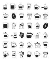 Coffee shop icon set for websites and apps, offers isolated editable icons. vector