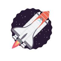 Rocket Space Shuttle with Galactic Background vector