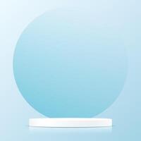 Blue background 3d with white podium Space for selling products on the website. Product display background. illustration. vector